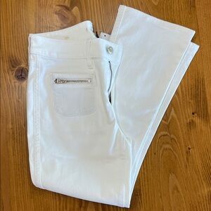 NWT White House Black Market High Rise Flare Crop White Jeans - Size 0S